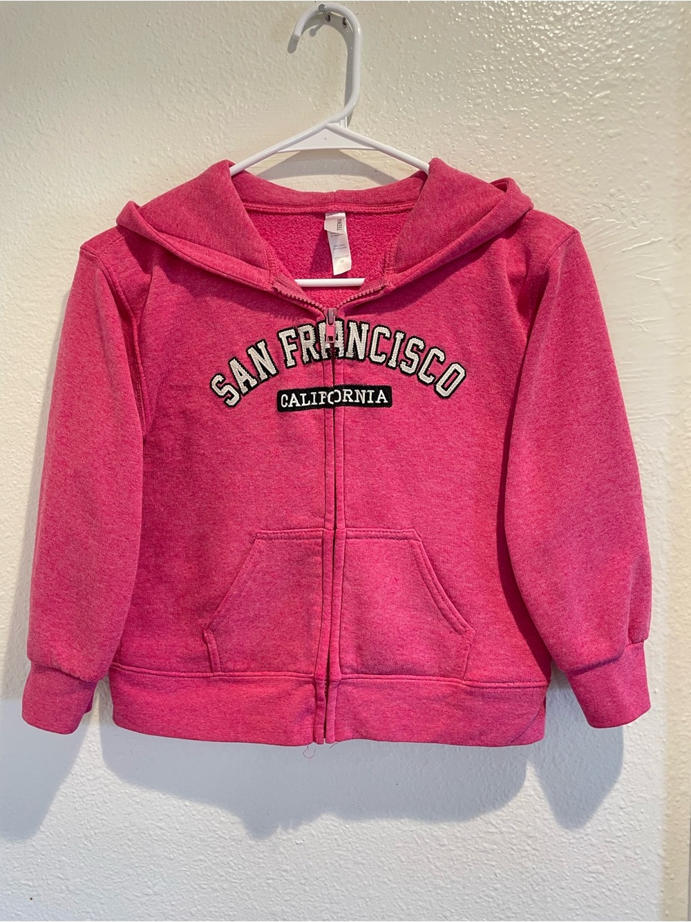 🌸 Vibrant Pink San Francisco California Zip Hoodie Girls M 🌁